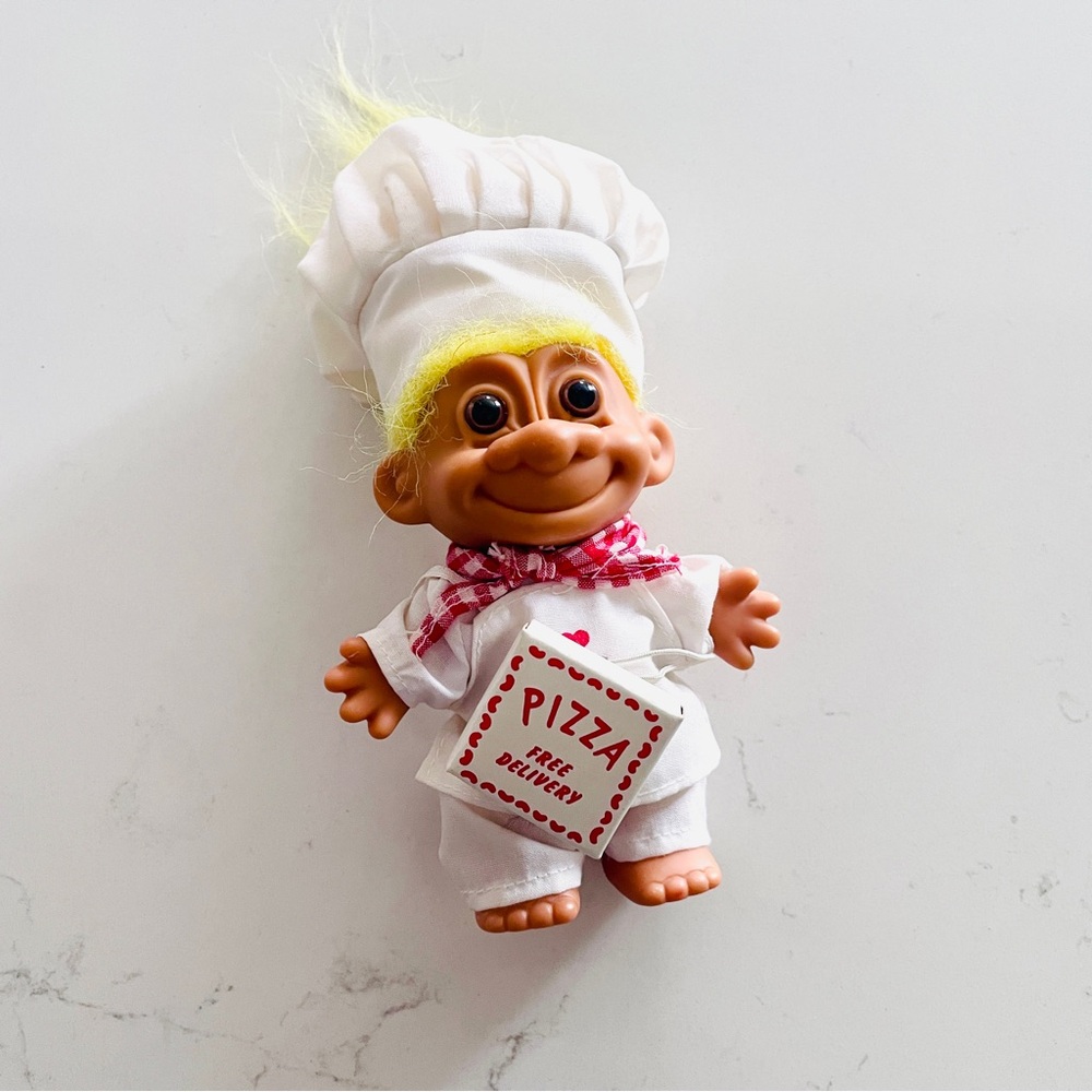 Vintage VTG Retro Pizza Chef Cook Troll Doll